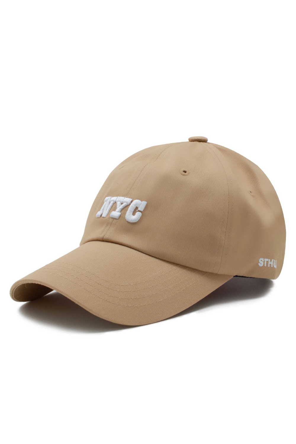 Beige &#039;NYC&#039; Embroidery Cap